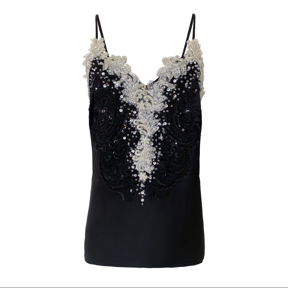 Lace-embellished top